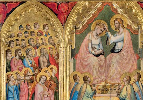 Giotto - Coronation of the Virgin with Angels and Saints (Baroncelli  Polyptych)