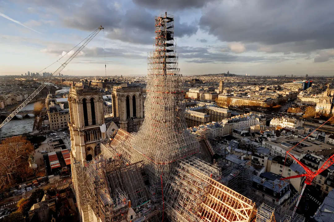 Paris, Notre Dame Spire Rebuilt. The Cathedral Will Reopen In A Year